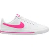 Nike Kids' Court Legacy Sneaker In White/laser Fuchsia