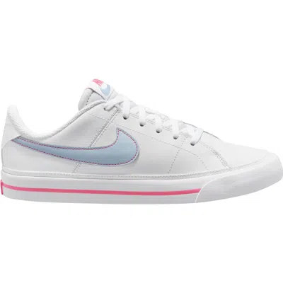 Nike Kids' Court Legacy Sneaker In White/light Blue/pinksicle