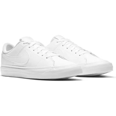 Nike Kids' Court Legacy Sneaker In White/white