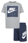 Nike Kids' Crew Tee & Knit Shorts Set In Navy
