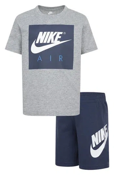 Nike Kids' Crew Tee & Knit Shorts Set In Navy