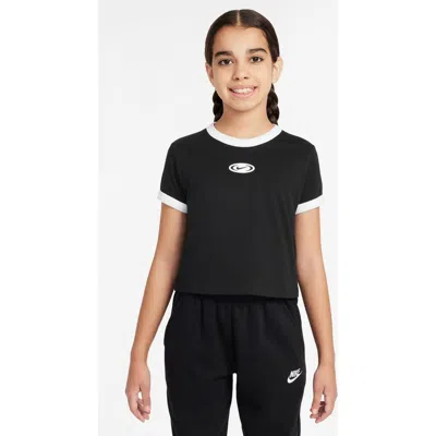 NIKE NIKE KIDS' CROP COTTON GRAPHIC T-SHIRT