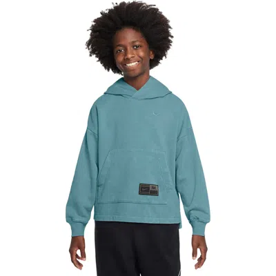 Nike Kids' Culture Of Basketball Hoodie In Denim Turquoise/mystic Navy