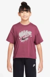 Nike Kids' Doodle Cotton Graphic T-shirt In Burgundy