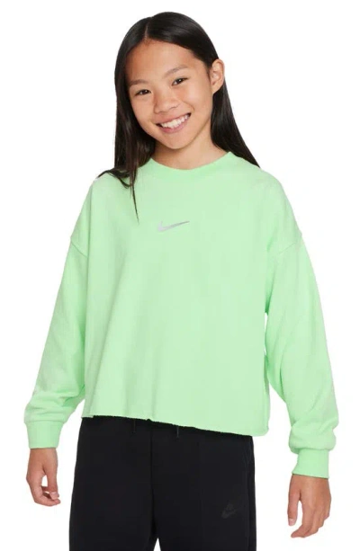 Nike Kids' Dri-fit Crewneck Sweatshirt In Vapor Green