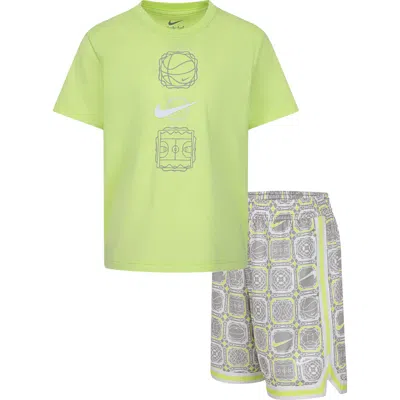 Nike Babies' Toddler Boys Dri-fit Dna T-shirt & Shorts Set In College Grey
