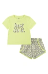 Nike Kids' Dri-fit Essentials Just Do It Sprinter T-shirt & Shorts Set In Yellow