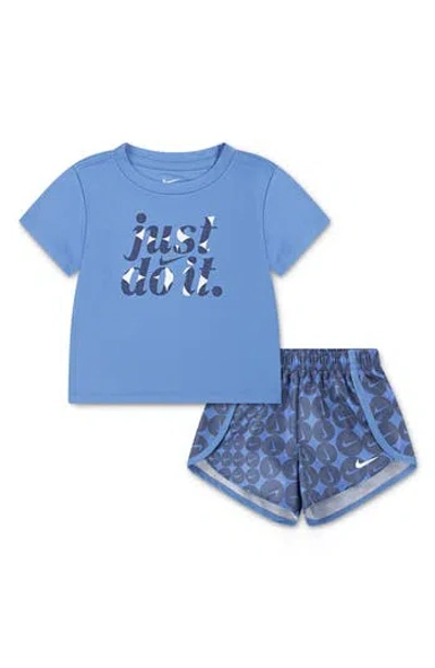 Nike Kids' Dri-fit Essentials Just Do It Sprinter T-shirt & Shorts Set In Blue