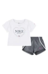 Nike Kids' Dri-fit Game, Swoosh, Match! T-shirt & Shorts Set In Gray