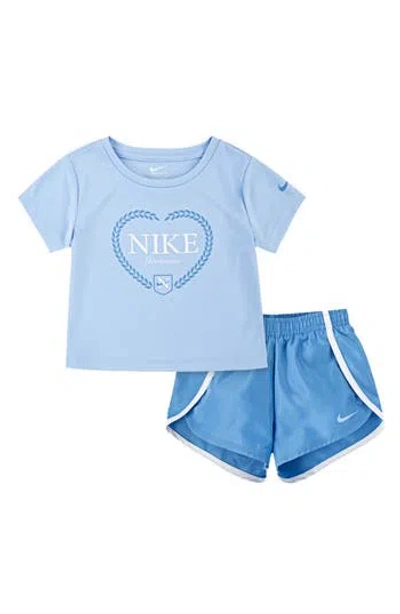 Nike Kids' Dri-fit Game, Swoosh, Match! T-shirt & Shorts Set In Blue
