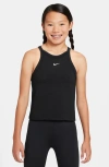 Nike Kids' Dri-fit High Neck Racerback Tank In Black