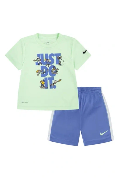 Nike Kids' Dri-fit Just Do It Graphic T-shirt & Shorts Set In  Polar