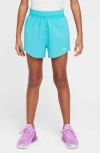 Nike One Big Kids' (girls') Dri-fit High-waisted Woven Training Shorts In Blue