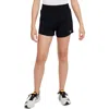 Nike One Big Kids' (girls') Dri-fit High-waisted Woven Training Shorts In White/black