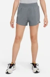 Nike One Big Kids' (girls') Dri-fit High-waisted Woven Training Shorts In Blue