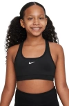 Nike Kids' Women's Swoosh Girls' Sports Bra In Black,white