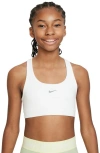 Nike Women's Swoosh Girls' Sports Bra In White/ Pure Platinum