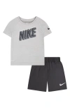 Nike Kids' Dri-fit Raglan T-shirt & Shorts Set In Anthracite