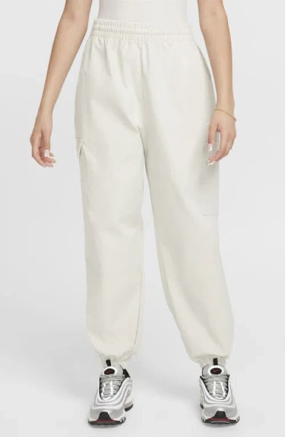 Nike Kids' Dri-fit Relaxed Fit Cargo Pants In Light Bone/ White
