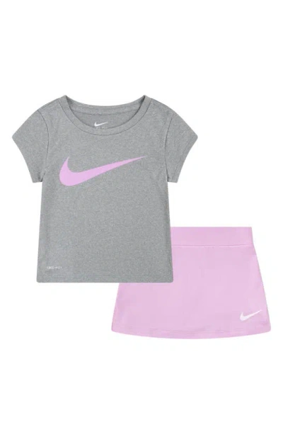 Nike Kids' Dri-fit Scooter T-shirt & Shorts Set In Pink Rise