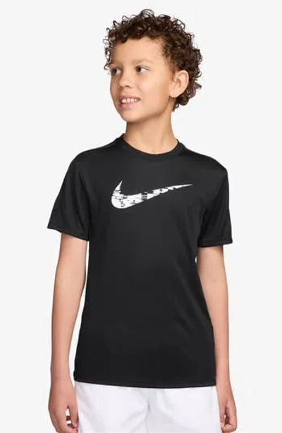 Nike Kids' Dri-fit Short Sleeve Training Top In Black