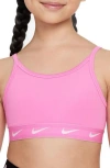 Nike Kids' Dri-fit Sports Bra In Playful Pink/white
