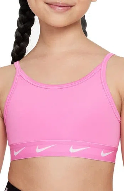 Nike Kids' Dri-fit Sports Bra In Playful Pink/white