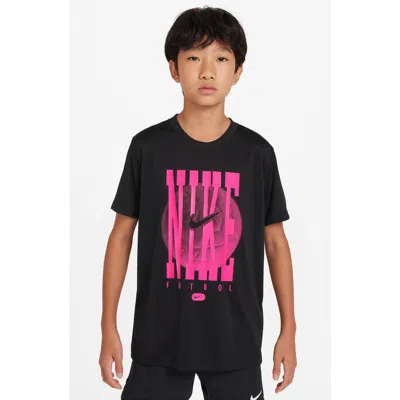 Nike Kids' Dri-fit Sportswear Legend Graphic T-shirt In Black/hyper Pink