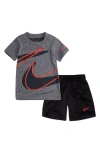 Nike Kids' Dri-fit T-shirt & Shorts Set In Gray
