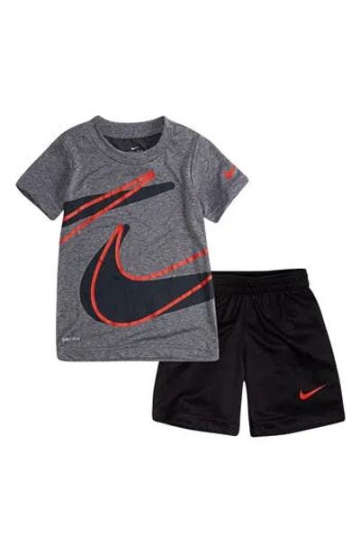 Nike Kids' Dri-fit T-shirt & Shorts Set In Gray