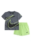 Nike Kids' Dri-fit T-shirt & Shorts Set In Lime Blast