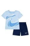 Nike Kids' Dri-fit T-shirt & Shorts Set In Midnight Navy/psychic Blue