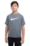 Nike Multi Big Kids' (boys') Dri-fit Graphic Training Top In Smoke Grey/white