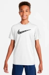 Nike Kids' Dri-fit Trophy23 Graphic T-shirt In White