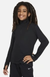 Nike Multi Big Kids' (boys') Dri-fit Uv Long-sleeve 1/2-zip Top In Black