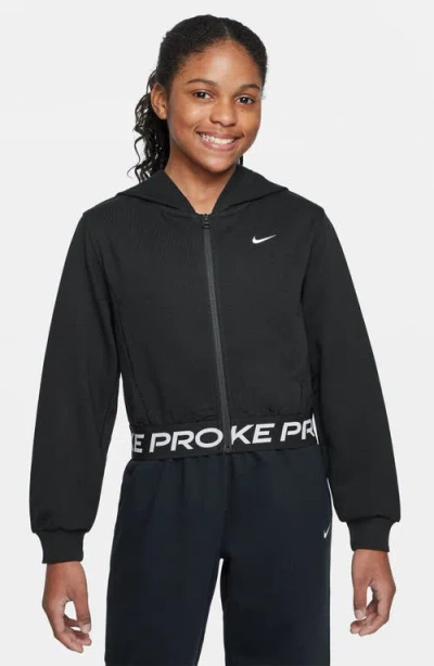 Nike Kids' Dri-fit Zip-front Hoodie In Black