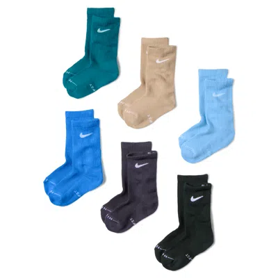Nike Kids' Dri-fit Elevated Everyday Crew Socks (6 Pairs) In Multicolor