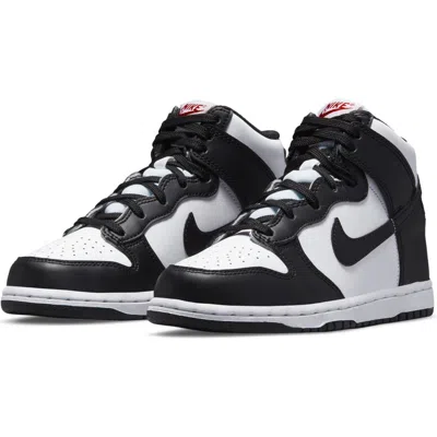 Nike Kids' Dunk Hi Basketball Shoe In White/black/university Red
