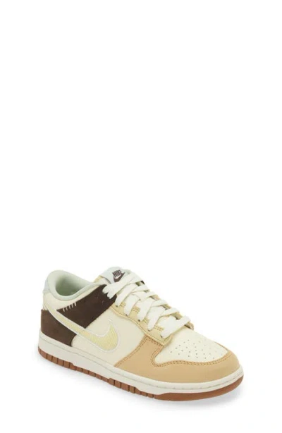 Nike Big Kids Beige Dunk Low Gs Sneakers In Coconut Milk/yellow/sail