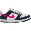 Nike Kids' Dunk Low Basketball Sneaker In Dark Obsidian/pink/white