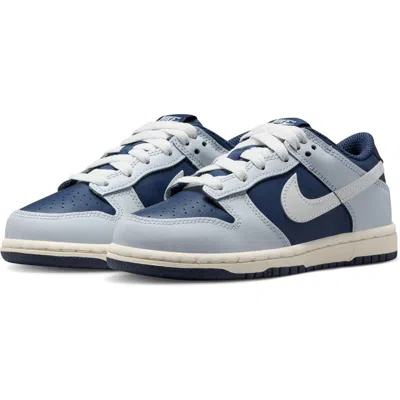 Nike Kids' Dunk Low Basketball Sneaker In Football Grey/white/navy