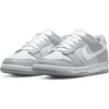 Nike Kids' Dunk Low Basketball Sneaker In Platinum/white/wolf Grey