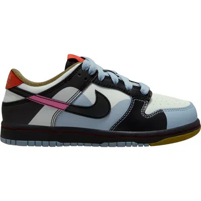 Nike Kids' Dunk Low Basketball Sneaker In White/armory Blue/black