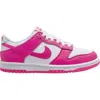 Nike Kids' Dunk Low Basketball Sneaker In White/laser Fuchsia