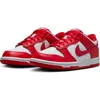 Nike Kids' Dunk Low Basketball Sneaker In White/university Red
