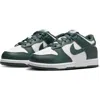 Nike Big Kids Green & White Dunk Low Sneakers In White/vintage Green/white