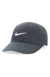 Nike Kids' Embroidered Swoosh Baseball Cap In Gray