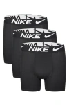 Nike Kids' Essential Dri-fit Micro Assorted 3-pack Boxer Briefs In Black