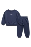 Nike Kids' Essential Fleece Sweatshirt & Joggers Set In Blue