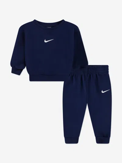 Nike Kids Essential Fleece Tracksuit In Blue